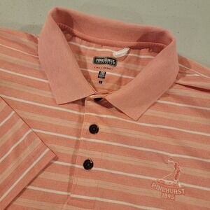 The Pinehurst Collection Polo Men's Large Peach Putterboy Logo Cool Comfort
